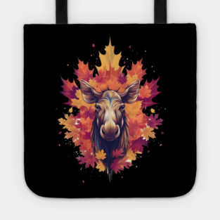 Moose with Maple leafs Canada Tote