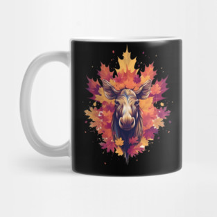 Moose with Maple leafs Canada Mug