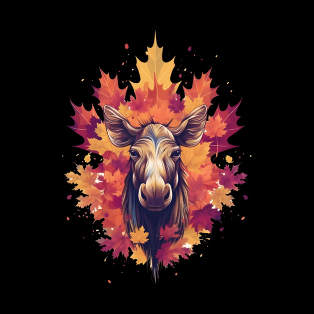 Moose with Maple leafs Canada by logiamerch