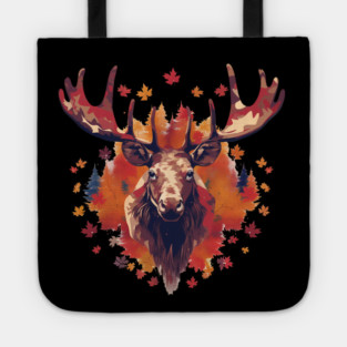Moose with Maple leafs Canada Tote