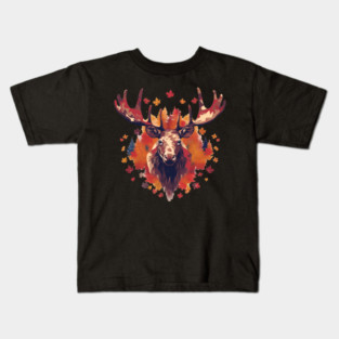 Moose with Maple leafs Canada Kids T-Shirt