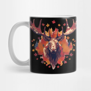 Moose with Maple leafs Canada Mug