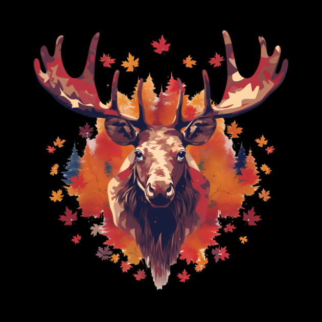 Moose with Maple leafs Canada by logiamerch
