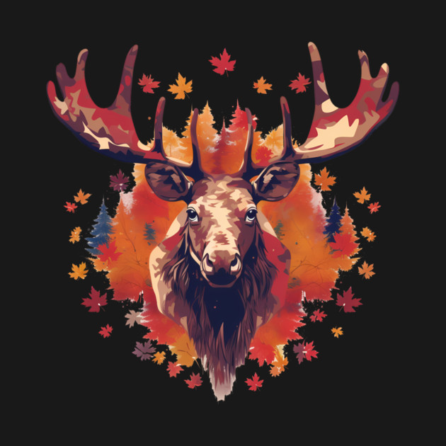 Moose with Maple leafs Canada by logiamerch