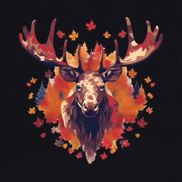 Moose with Maple leafs Canada by logiamerch