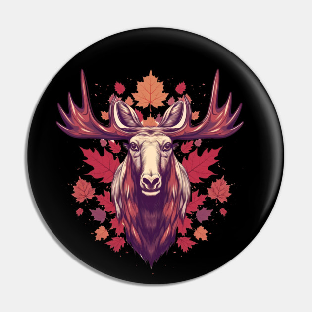 Moose with Maple leafs Canada Pin by logiamerch