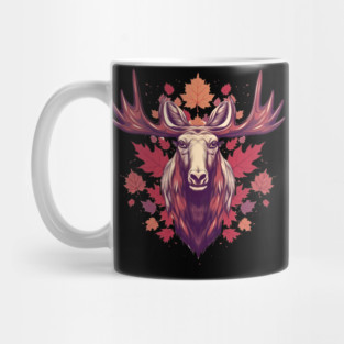 Moose with Maple leafs Canada Mug
