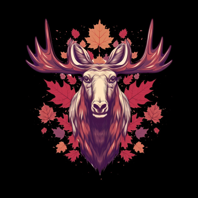 Moose with Maple leafs Canada by logiamerch