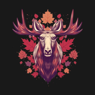 Moose with Maple leafs Canada T-Shirt