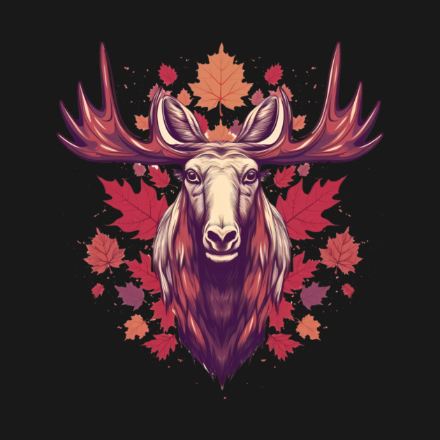 Moose with Maple leafs Canada by logiamerch