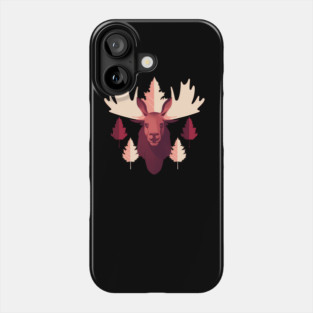 Moose with Maple leafs Canada Phone Case