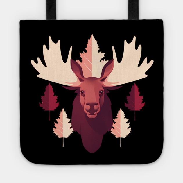 Moose with Maple leafs Canada Tote by logiamerch