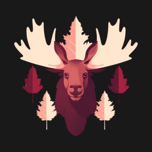 Moose with Maple leafs Canada T-Shirt