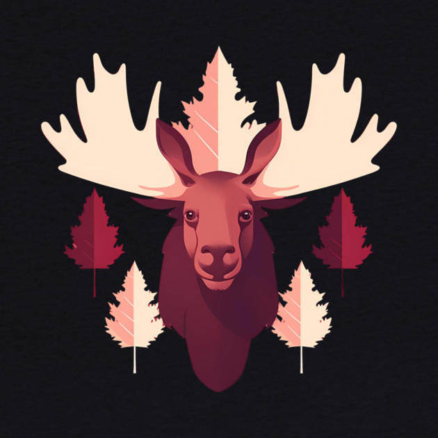 Moose with Maple leafs Canada by logiamerch