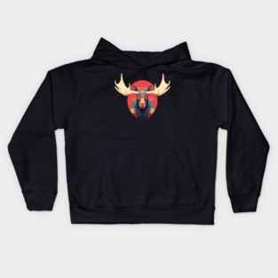 Cool Moose, Forest Animal Kids Hoodie