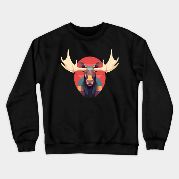 Cool Moose, Forest Animal Crewneck Sweatshirt by logiamerch