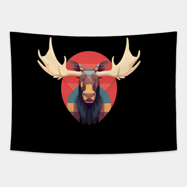 Cool Moose, Forest Animal Tapestry by logiamerch