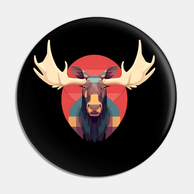 Cool Moose, Forest Animal Pin by logiamerch