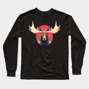 Cool Moose, Forest Animal Long Sleeve T-Shirt