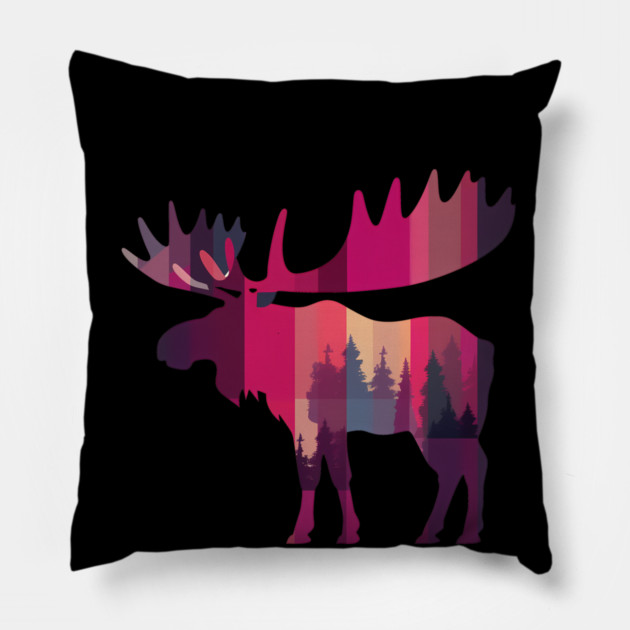 Moose, Forest Animal Pillow by logiamerch