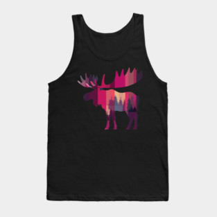Moose, Forest Animal Tank Top