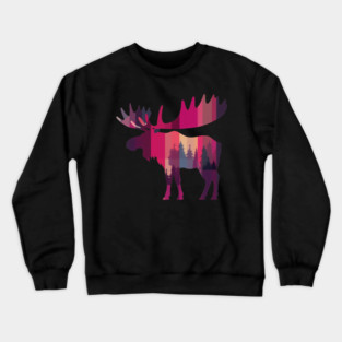 Moose, Forest Animal Crewneck Sweatshirt