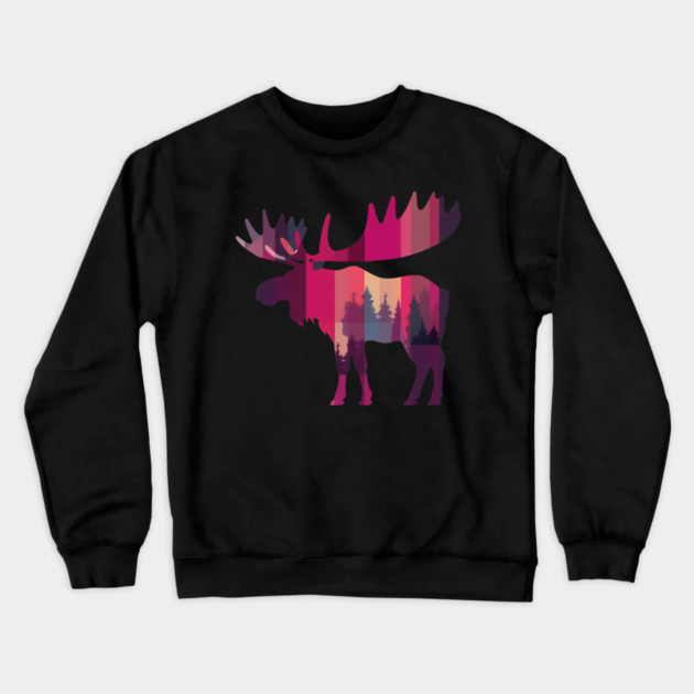 Moose, Forest Animal Crewneck Sweatshirt by logiamerch