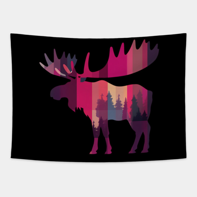 Moose, Forest Animal Tapestry by logiamerch