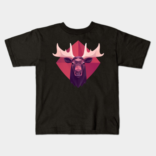 Moose, Forest Animal Kids T-Shirt by logiamerch