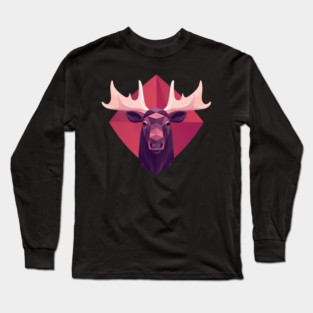 Moose, Forest Animal Long Sleeve T-Shirt