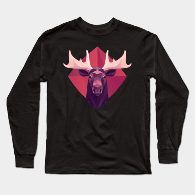 Moose, Forest Animal Long Sleeve T-Shirt by logiamerch