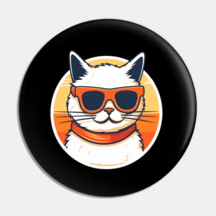 Cat with Shades, Sunset Pin