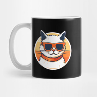 Cat with Shades, Sunset Mug