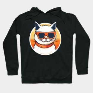 Cat with Shades, Sunset Hoodie