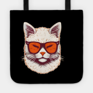 White Cat with Shades, Sunset Tote
