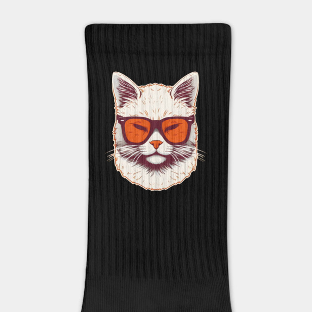 White Cat with Shades, Sunset by logiamerch