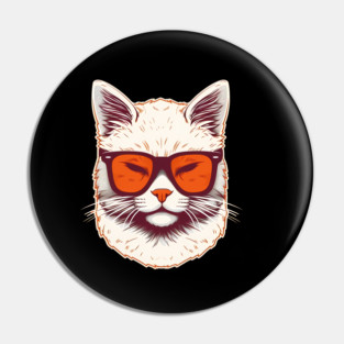White Cat with Shades, Sunset Pin