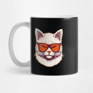White Cat with Shades, Sunset Mug