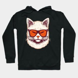 White Cat with Shades, Sunset Hoodie