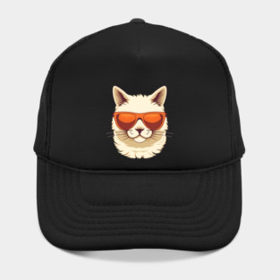 White Cat with Shades, Sunset Hat