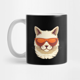 White Cat with Shades, Sunset Mug
