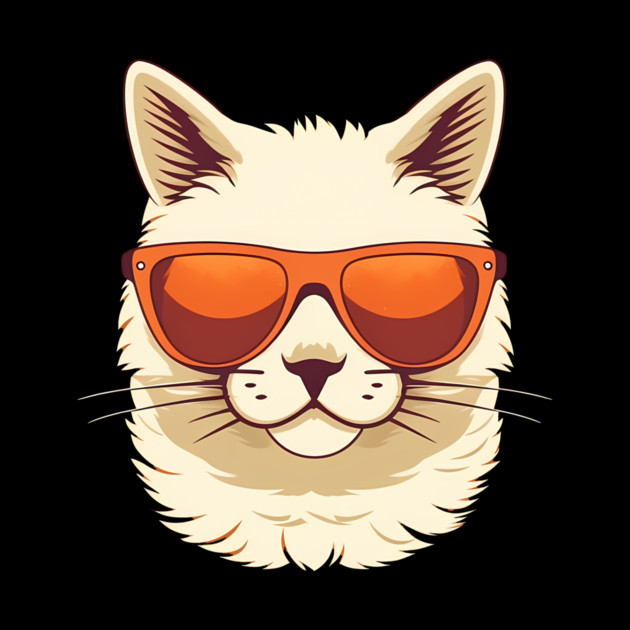 White Cat with Shades, Sunset by logiamerch