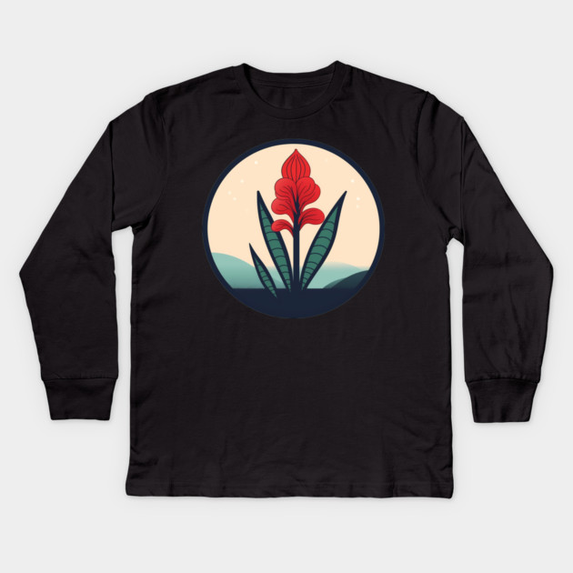 Alpinia Red Ginger Flower, Love Plants Kids Long Sleeve T-Shirt by logiamerch