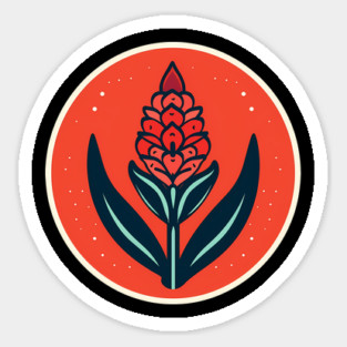 Alpinia Red Ginger Flower, Love Plants Sticker