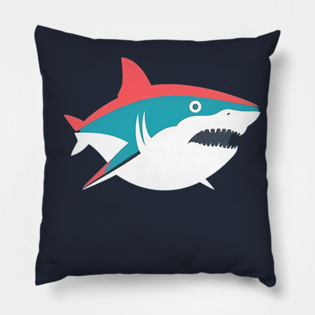 Minimal Shark, Love Sharks Pillow by logiamerch