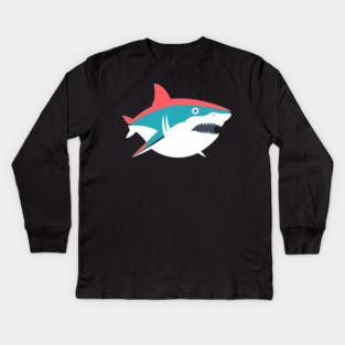 Minimal Shark, Love Sharks Kids Long Sleeve T-Shirt