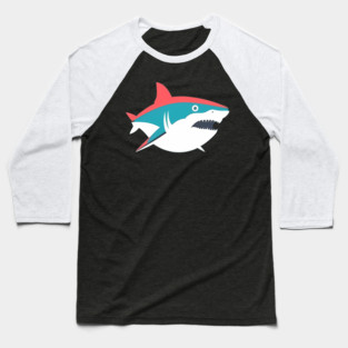 Minimal Shark, Love Sharks Baseball T-Shirt