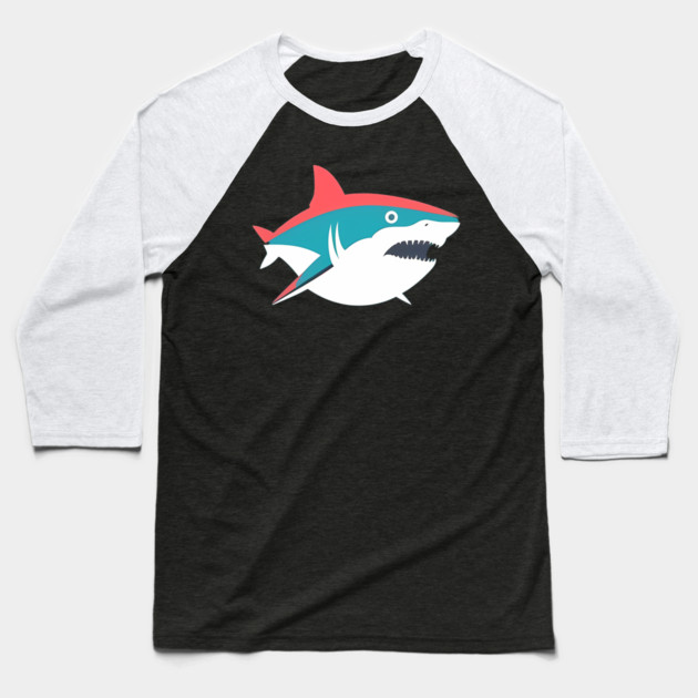 Minimal Shark, Love Sharks Baseball T-Shirt by logiamerch