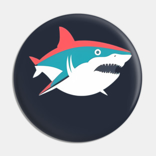 Minimal Shark, Love Sharks Pin