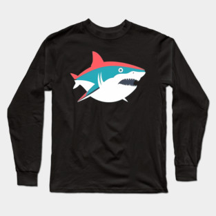 Minimal Shark, Love Sharks Long Sleeve T-Shirt